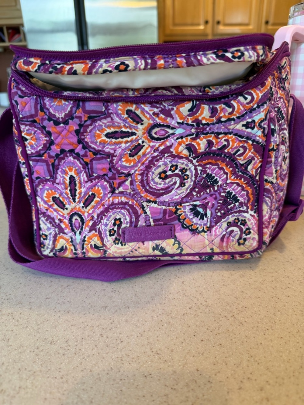 Vera Bradley Purple Orange Paisley Quilted Lunchbox
